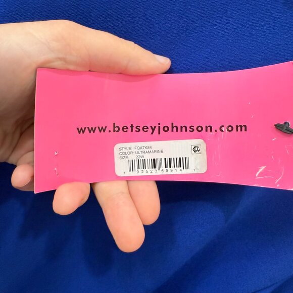 NEW Betsey Johnson 22W Ultramarine Ruffle Belted Jumpsuit Wide Leg - Picture 6 of 9